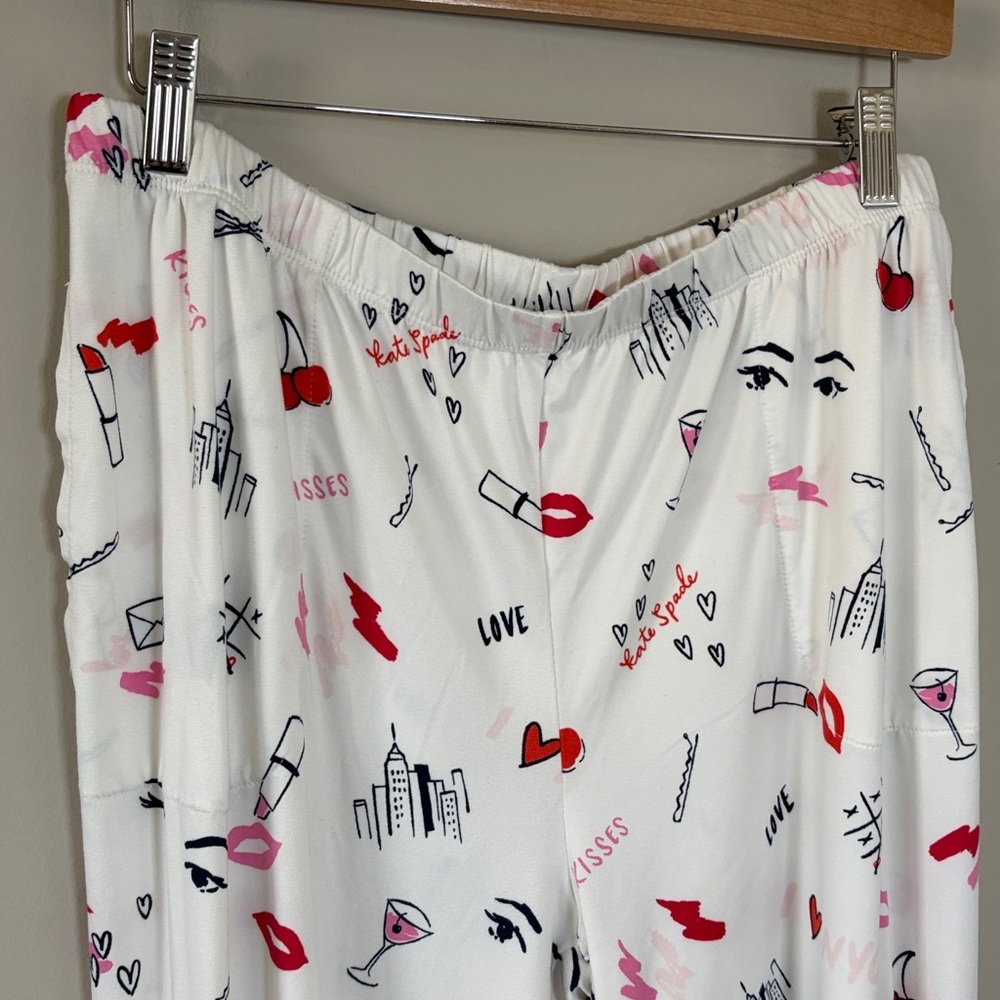 Kate Spade With Love Long PJ Set Pajamas Long Sleeve Long Pant Sz L - Picture 5 of 14